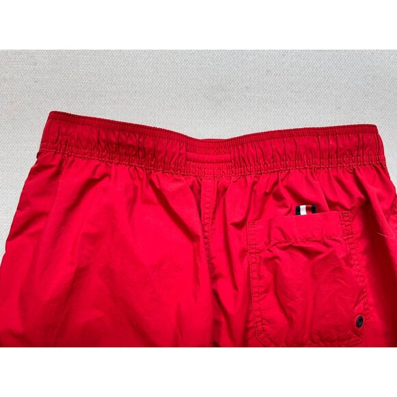 Tommy Hilfiger Men's Swimsuit Trunks Shorts Size M Apple Red Mesh Liner Pockets - Picture 10 of 13